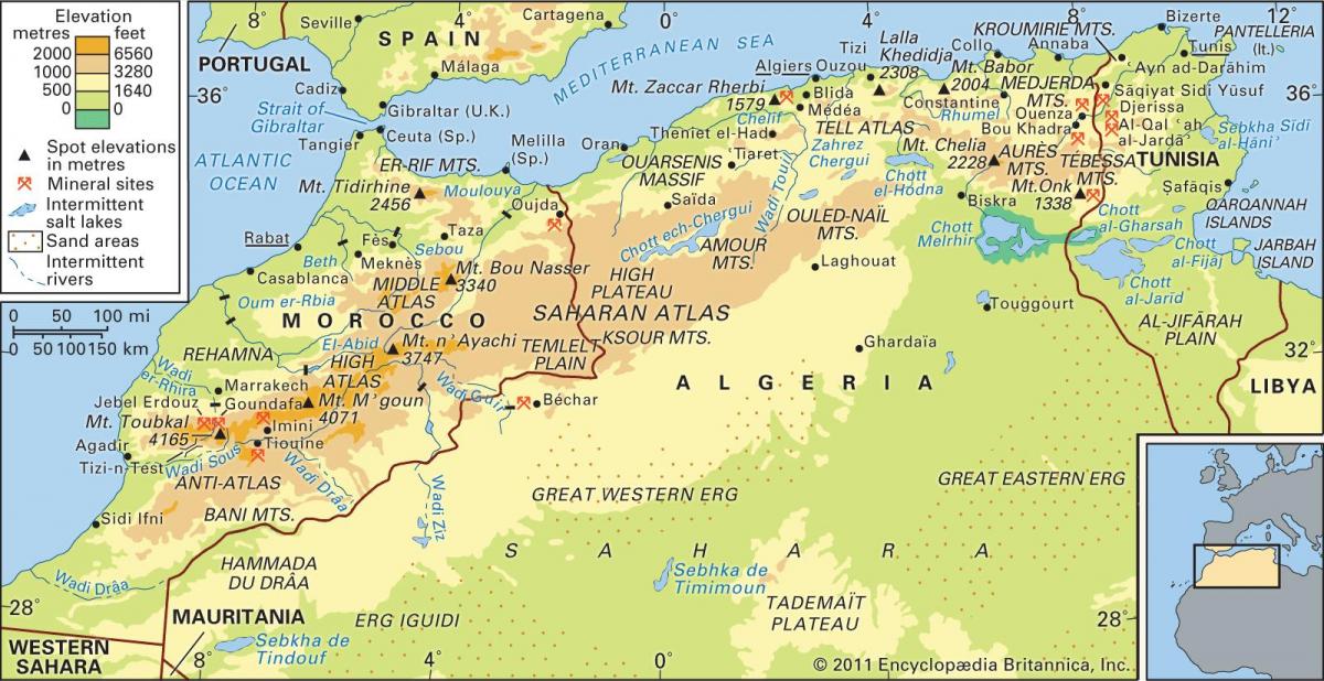 Montagnes du Maroc (carte)