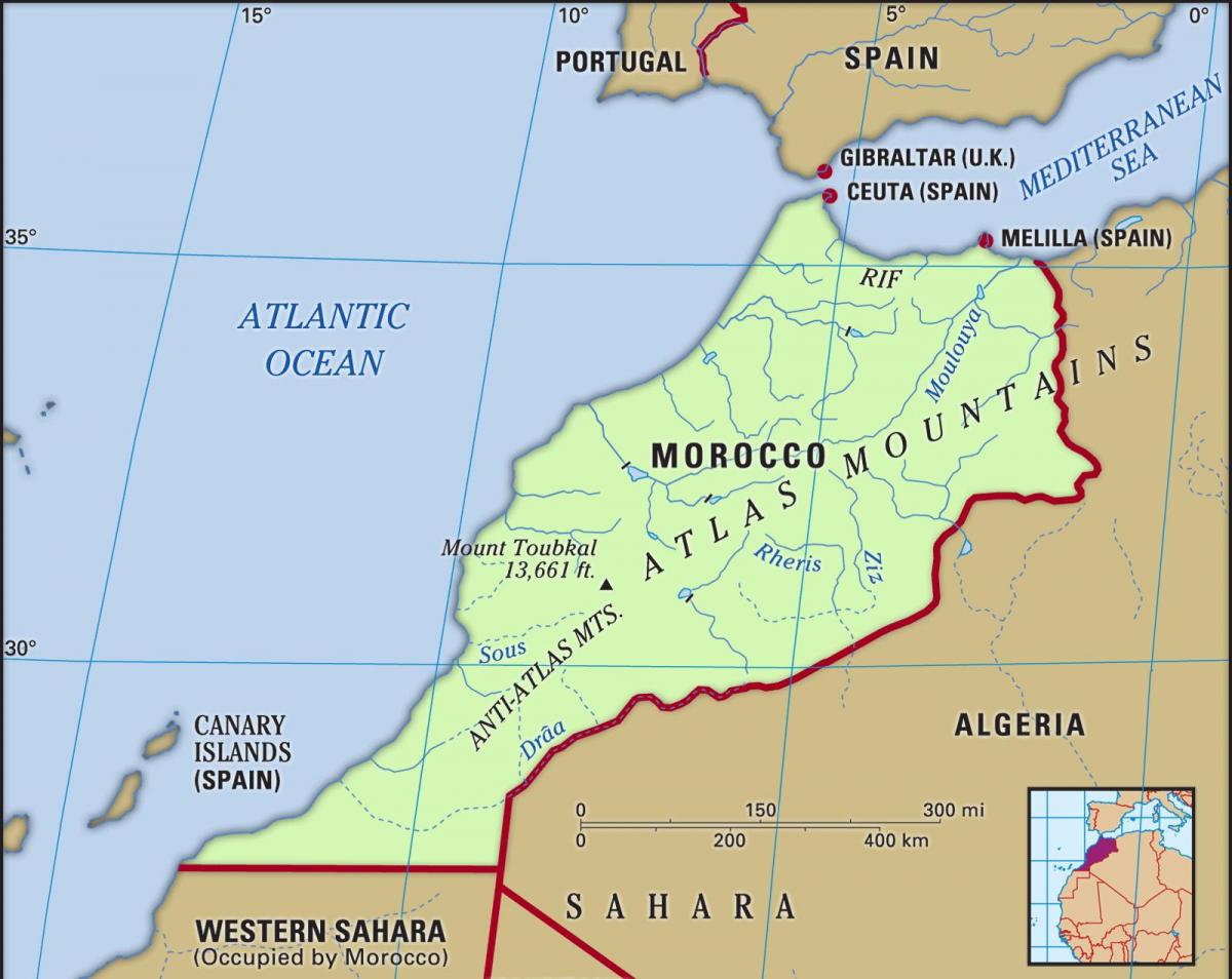 Carte des rivières du Maroc